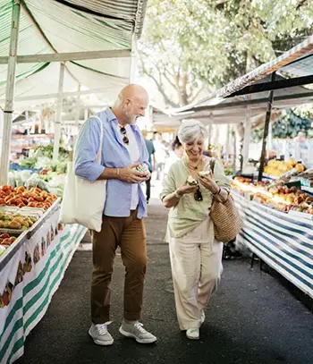 older couple at street market