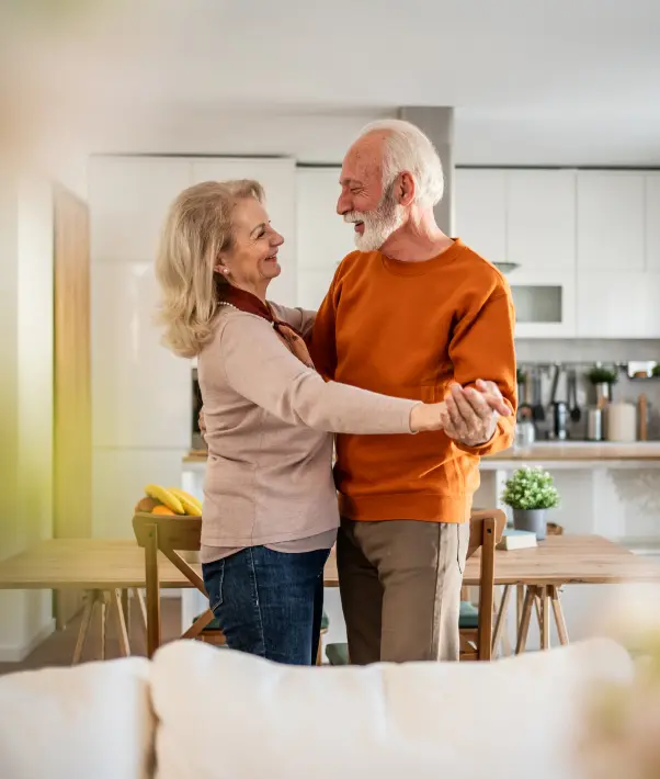 older couple dancing in their living room for some reason